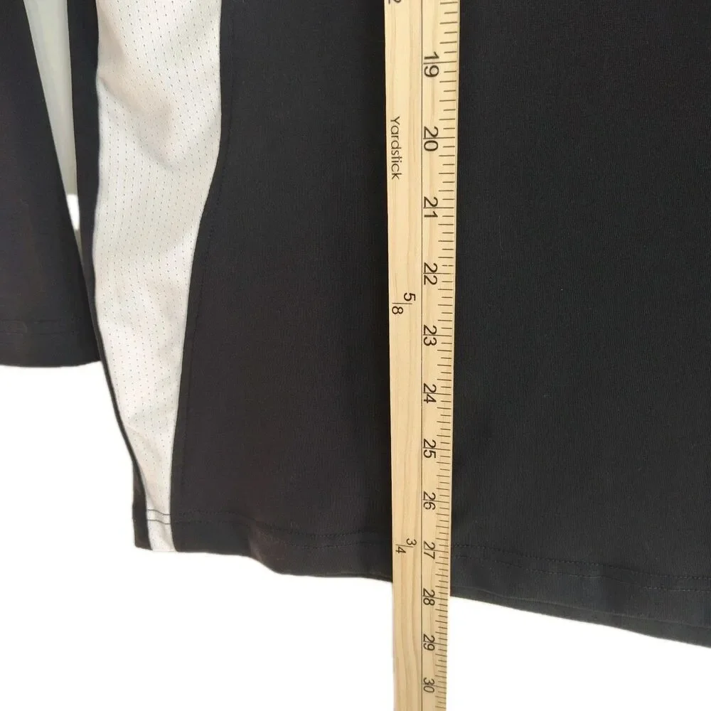 Reebok women's full-zip jacket, Medium, long sleeves, black w/ white accents VGC